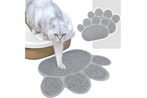 GOLDCHAMP Cat Litter Mat Two-Piece, 40 * 30cm Pet Food Mat, Cat Litter Tray Mat Washable, Non Slip Waterproof Feeding Tray Pads for Cats and Dogs