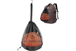 YUNCHONGUK Ballsack,Ballnetz 1 Ball Basketball Tasche,Rucksack Tragbare Ballnetz,FußBallnetz mit Reißverschluss Tasche, Mehrzweck Sport Netztasche,Balltasche Ball Netz Tasche für Fußball Basketball Volleyball