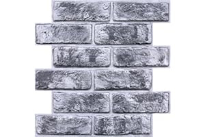 COMSTICKC Paneles de Pared 3D Adhesivo, 10 Piezas, 30 x 30 cm, 3D Ladrillo Papel Pintado Adhesivos, PVC 3D Decorativo Panel de Pared para Salón Oficina Cocina,Impermeables