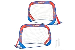 COLORBABY FC Barcelona Set 2 porterías fútbol Pop-up, 120 x 80 x 80 cm, Incluye Bolsa de Transporte, Estructura Plegable, Montaje rápido, Uso Exterior, Desde 3 años (77596)