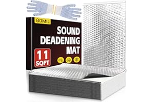 DNSGOOR 10 alfombrillas de aislamiento acústico para coche, 450 x 250 x 2 mm, de aluminio butilo, autoadhesivas, aislantes de espuma, ignífugas, resistentes a la humedad, impermeables