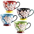 superyes Cute Coffee Mugs Sets of 4, Coffee Cups Set for Tea Milk Latte Cappuccino Cereal Hot Chocolate Soup, Gift for Friend, Family(12 oz x 4 pcs)