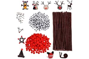 Exsbtay 400 Pezzi Steli in Ciniglia Scovolini, Scovolini di Ciniglia, Bastoncini Ciniglia, per L'artigianato Fai-Da-Te, Ornamenti di Renne, Giocattoli Fai-Da-Te