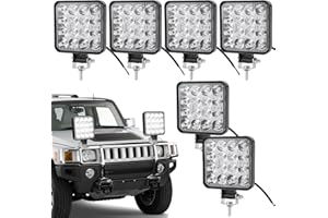 GAOUTO 6 sztuk reflektorów roboczych LED: 48 W, kwadratowe, LED, offroad, dodatkowy reflektor 12 V, 1200 lm, klasa wodoszczelności IP65, reflektor roboczy, dodatkowy reflektor LED do koparek, traktorów