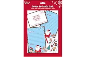 Eurowrap Christmas Letter to Santa Pack - Santa Grotto, Christmas Wish List, Santa Letter, Stocking Filler - Includes 2 Letters, 1 Envelope, 1 Pencil and 1 Sheet of Stickers