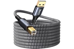 3BAO Kabel do drukarki, 【1M】 USB 2.0 typ A męski do B, kabel skanera nylonowego plecionego kabla USB do drukarki HP/Dell/Canon/Lexmark/Xerox/Brother/Samsung itd