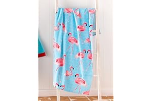Catherine Lansfield Flamingo Baumwolle 76x160cm Strandtuch Blau
