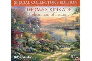Thomas Kinkade Special Collector's Edition 2025 Deluxe Wall Calendar with Print: Celebration of Seasons