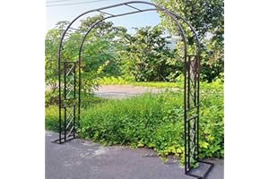 GENERIC Arche Jardin pour Grimpantes, Arceau à Rosier Grande, Large 140cm 180cm 220cm 260cm 300cm 340cm pergola en Metal, Robuste Arche de Mariage Acier(Brown,340cmx230cm)