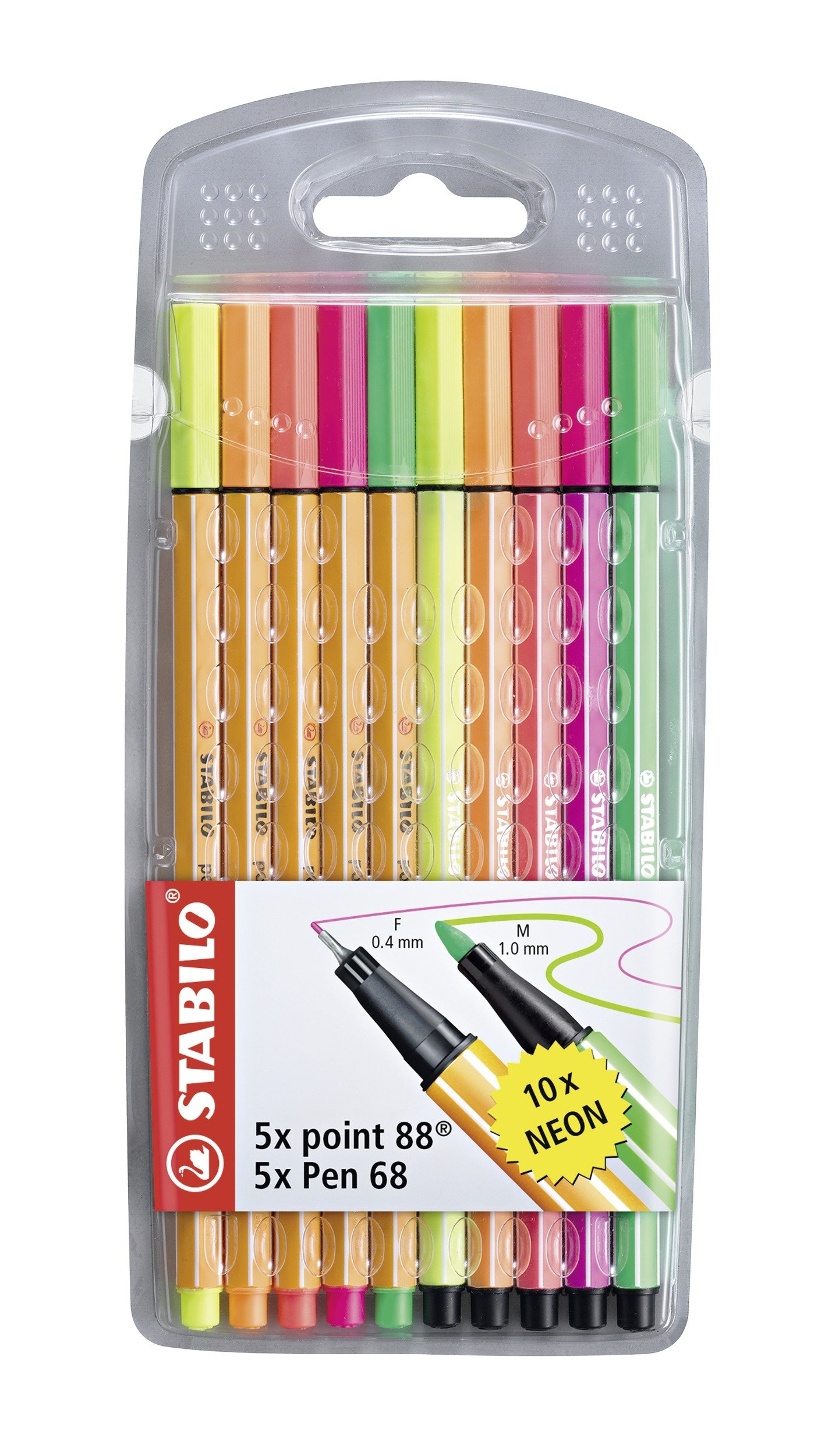 STABILO Pen 68 Neon and point 88 Neon mixed Wallet of 10 eBay