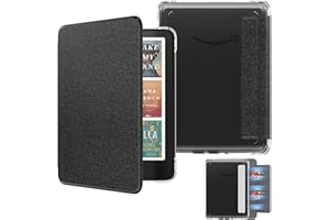 MoKo Étui Magnétique Détachable pour 7" Kindle Paperwhite 12e Generation 2024 & Kindle Colorsoft 2024/2025,Ultra Clair Coque et Lumière Anti-Rayures à l'arrière avec Auto Wake/Sleep, Denim Noir