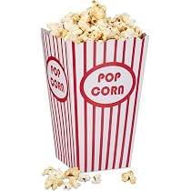 100 PCS Boîtes Pop Corn Rétro 12.5×27.5 Cm - Conteneurs Fêtes Anniversaire Cinéma Noël
