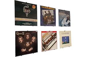 Ravary® Schallplatten Wandhalterung 6er Set (Schwarz) | Selbstklebend, ohne Bohren | Minimalistisch, Retro | LP Regal, Vinyl Deko Wand, LP Halterung, Vinyl Aufbewahrung, Schallplattenständer