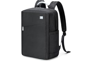 Lekeinchi Mochila Hombre Mujer,Impermeable Mochila Ordenador Portatil con Compartimento Separado para Computadora Portátil 15,6 Pulgadas,para Vacaciones Negocios Viajes Escuela Casual Trabajo,Negro