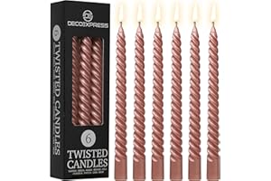 DECO EXPRESS Velas Decorativas Pack Velas de 3 o 6 Larga Duracion Quemado 6 horas Sin Aroma Velas Anti Goteo (Cobre - Paquete de 6)