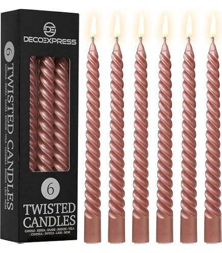 Ivoire bougies coniques torsadées en spirale 254 cm non Ivoire bougies coniques torsadées en spirale 254 cm non