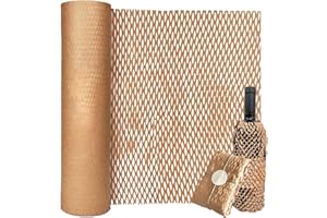 GEMMAHW Honeycomb Packing Paper Roll 30cm x 10M, Bubble Wrap Alternative, Brown Packing Paper, Cushioning Wrap Paper for Moving House, Gift Packing, Shipping