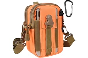 flintronic Tattico Marsupi, 1000D Nylo Marsupio Sportivo, Cintura Molle Marsupio Tattico, Tattica Militare Borsello per Campeggio Piccolo Strumento All'aperto Mobile Telefono(Con Moschettone)