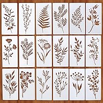 64 Stück Blumenschablonen Set 7,5x7,5cm | Wiederverwendbare Malvorlagen Für DIY & Basteln