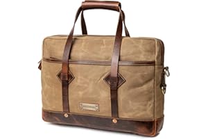 DRAKENSBERG Sacoche « Noah » pour homme, en toile cirée et cuir, imperméable, 10 l