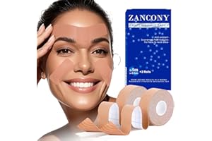 Anti Falten Pflaster, Zancony Falten Gflaster Gesicht, Gesichtsstraffungspflaster, Reduziert dynamische Falten, Strafft das Gesicht, Prävention von Stirn, Krähenfüßen, Nasen und Halsfalten, 2 Rollen