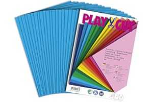 PLAY-CUT Photo Card A4 Set, Sky Blue (300 g/m²), 20 Sheets of DIN A4 Photo Cardboard, Colourful, Thick Photo Paper, Premium Printer Paper, Thick Thickness, Cardboard for Crafts, Printing