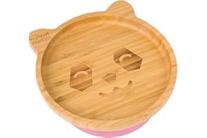 bamboo bamboo Baby Suction Plate for Feeding & Weaning – Eco-Friendly Bamboo Toddler Plate with Secure Suction Base (Panda, Pink, from 6 Months)