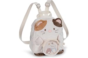 NICI mymochi plecak kotek Angy, pluszowy plecak w stylu kawaii z regulowanymi paskami, dla dużych i małych, idealny do przedszkola, 23 x 21 x 9 cm, biały - 61822