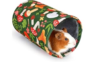 Hedgeink Tunnel pour Cochons d’Inde et Lapins – Tunnel Pliable en Toile et Peluche Lavable – Jouet et Cachette pour Hamsters, Rats, Furets et Petits Animaux