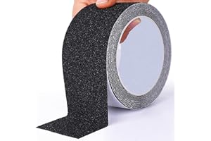 OQingluan Anti Slip Tape for Steps, 5cm*5m, Non Slip Stair Treads, Grip Tape for Steps, Anti Slip Tape Outdoor Waterproof, High Traction Safety Tape, for Indoor and Outdoor, Safe and Non-Slip, Black