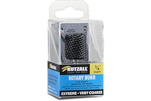 Kutzall Extreme Cylinder Rotary Burr, 1⁄4" Shaft, Very Coarse - Woodworking Tool for Bosch, DeWalt, Milwaukee, Makita. Abrasive Tungsten Carbide, 3⁄4" (19mm) Dia. x 1" (25.4mm) Length, CX-34C