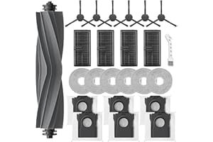 APZOVO Accessoires pour Dreame L10s Pro Ultra Heat/L10s Ultra Gen 2/L40 Ultra AE/X30 Ultra, pour Mova E30 Ultra, 1 Brosse Principale 6 Sacs à Poussière 4 Filtre 6 Serpillière 6 Brosse Latérale