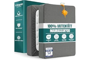 Utopia Bedding Vattentät Madrassöverdrag Storsäng 180 x 200 x 40 cm, OEKO-TEX-certifierad, Skydd för madrass, Andningsbar, Tvättbar, Stil: Monterad runt elastisk kant