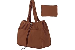 Gluckstar Sac a Main Femme Grand Sac Cabas Femme, Tote Bag, Sacs à Main Portés épaule, Sac de Cours, Sac à main en velours côtelé avec pochette détachable pour le Quotidien, Travail et Courses