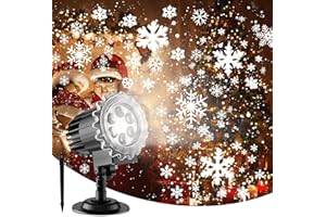 Apexxus Projecteur De Noël, IP65 Étanche Projecteur de Lumière LED de Flocon de Neige Lamps de Projection pour Noël, Fêtes, Mariages et Décorations Intérieures et Extérieures