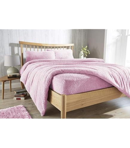 Cozyide Set copripiumino rosa per letto matrimoniale, 3 pezzi