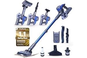 ‎SOMMERTAL Sommertal Akku Staubsauger VARIO150, 3in1 Handstaubsauger mit 360.000 Liter/Akkuladung, sehr leicht & kompakt, 45min Laufzeit für 300m² Teppich & Hartböden, Tierhaare, Stabsauger kabellos