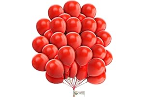 BALLOONS HUB Red Balloons 10 inch Plain Party Balloons Red Balloon for Red Theme Party Decorations Graduation Valentines Day Birthday Party Proposal Wedding Baby Shower Anniversary Decoration Pack of 25 Balloons