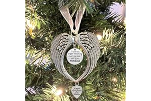 BTORER BTORER BTORER Christmas Memorial Ornaments Angel Wings Sympathy Gifts for Loss of Loved One - I Have a Angel Watching Over Me I Call -A Piece of My Heart Is in Heaven Christmas Tree Hanging Decor (mum & dad)