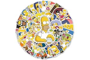 AYODPE Simpson Aufkleber 50 PCS,Vinyl Wasserdicht Aufkleber für DIY Laptop Gepäck Kühlschrank Skateboard Auto Motorrad Fahrrad Phone Dekor Graffiti Aufkleber,Cartoon Simpson Stickers Set