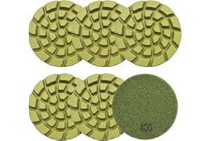 Almohadillas de pulido de hormigón de diamante – BRSCHNITT 6 unidades de 4 pulgadas grano #400 almohadillas de renovación de unión de resina beton disco de reparación de renovación de piso