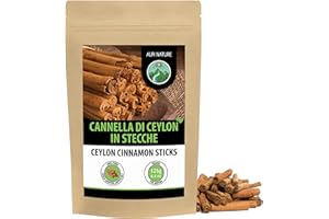 Alpi Nature Cannella Stecche di Ceylon 125g, Cannella Ceylon, Bastoncini da 80mm, Circa 14-16 per Confezione