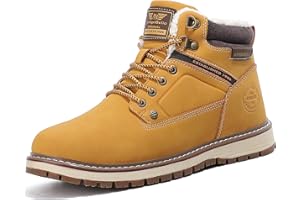 ARRIGO BELLO Bottes Homme Hiver Chaussure Bottines Montante Fourrure Antidérapant Chaude Cuir Neige Randonnée Boots Taille 41-46