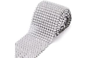 PH PANDAHALL Pandahall 1,8 m lange Nieten, zum Aufnähen, silberfarbene Nieten, flache Rückseite, Punk-Rock-Band, Netz-Perlen für Kleidung, Performance, Kunst und Handwerk, Dekoration