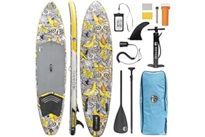 iBOARD Tavola da paddle gonfiabile | Tavola da SUP Stand Up Paddleboarding| 11′×32″×6″ di spessore|Tutti gli accessori all'interno