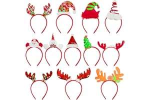 BQTQ 12 Stück Weihnachten Haarreifen Weihnachten Stirnbänder Weihnachts Kopfschmuck Haarband Weihnachten Weihnachten Kopfbedeckung
