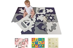 Hakuna Matte Stylische Baby Puzzlematte 1,2 x 0,9 m Meereswelt – 12 Platten 30x30 cm – 20% dickere, weiche, schadstofffreie Krabbelmatte – pflegeleicht, plastikfreie Verpackung