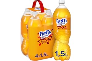 ‎FANTA Fanta Mango ohne Zucker - kalorienfreie Erfrischung mit exotischem Mangogeschmack - spritzig-erfrischendes Softgetränk ohne Zucker in Einweg Flaschen (4 x 1500 ml)