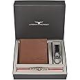 URBAN FOREST Rakhi Gift Hamper for Brother - Classic Redwood Men's Leather Wallet, Black Keyring and Rakhi Combo Gift Set for Brother - 4561