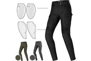 ‎SHIMA SHIMA GIRO 2.0 LADY Motorradhose Damen - 4 Airforce Protektoren, Elastische, Slim Fit, Cargo Biker Hose mit DuraQL Aramid (Schwarz, 28)
